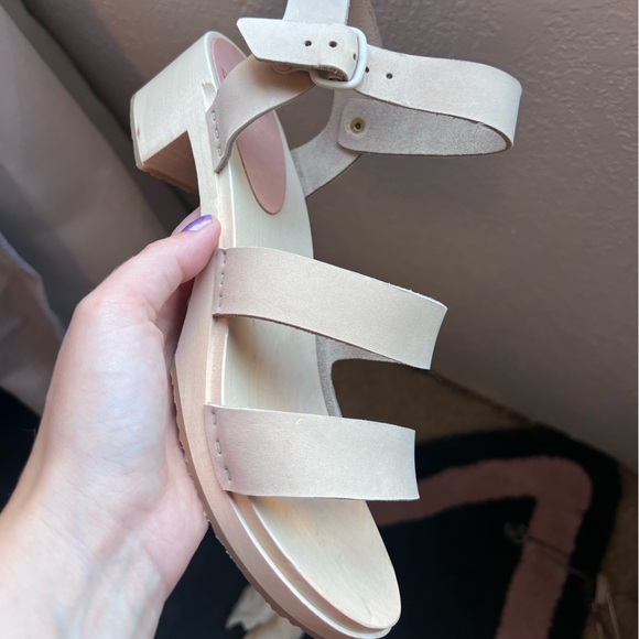 Bryr Sylvie Sandal Wooden Clog size 10 / 40 in Bone - Picture 5 of 6